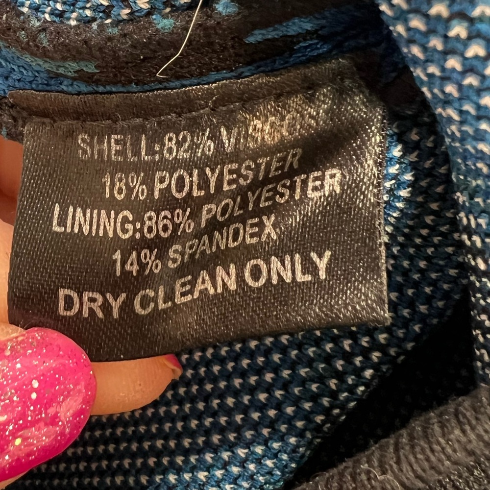 Timo Weiland Crop Top Palm Print Blue and Black Size Small - Picture 5 of 11